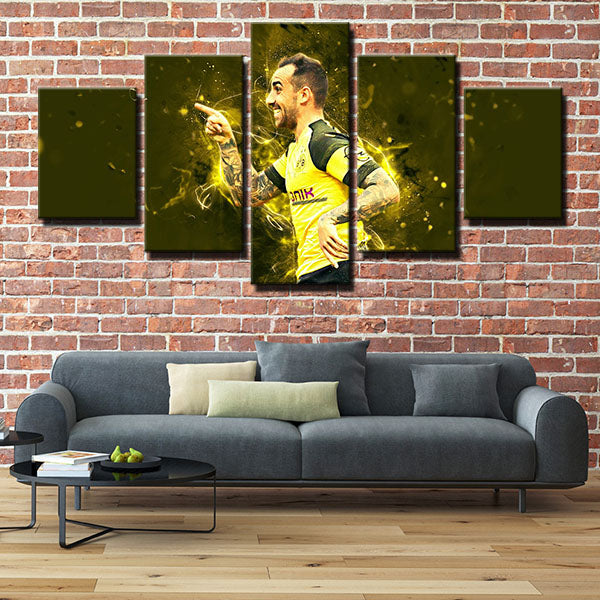 Borussia Dortmund Fc Turn Around Forward Paco Alcacer Canvas Wall Art
