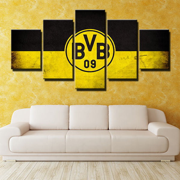 Borussia Dortmund Fc Wall Emblem Canvas Wall Art