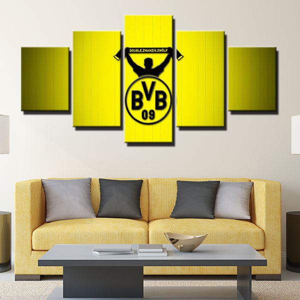 Borussia Dortmund Fc Yellow Emblem Canvas Wall Art