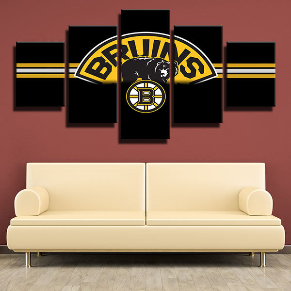Boston Bruins Bear Emblem Canvas Wall Art