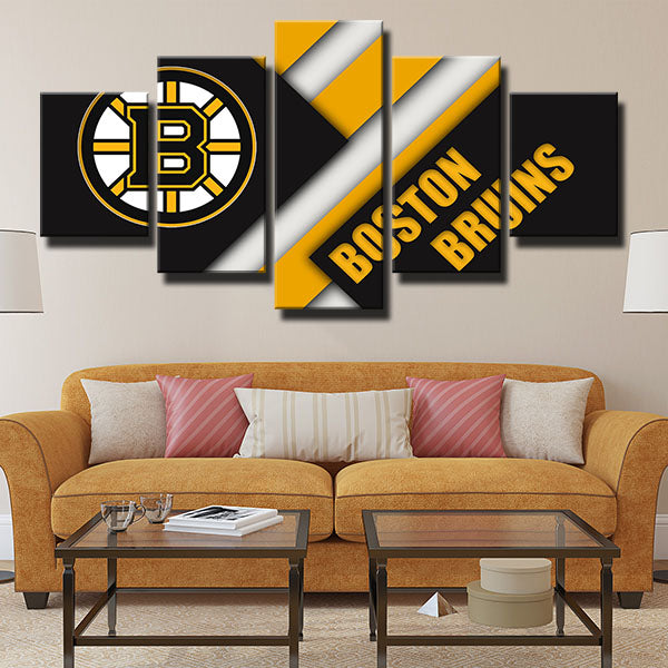 Boston Bruins Simple Style Emblem Canvas Wall Art