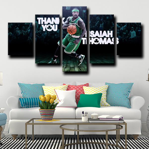 Boston Celtics Guard Big Head Isaiah Thomas Canvas Wall Art