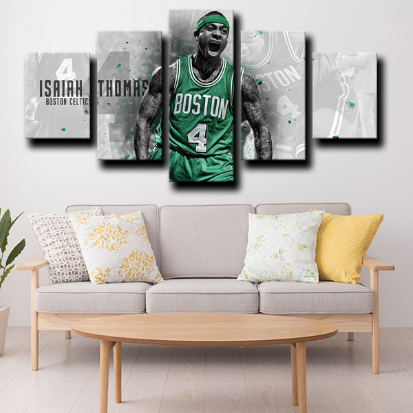Boston Celtics Guard Bighead Isaiah Thomas Canvas Wall Art