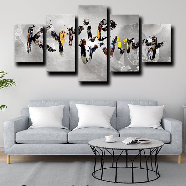 Boston Celtics Guard Kyrie Irving White Canvas Wall Art