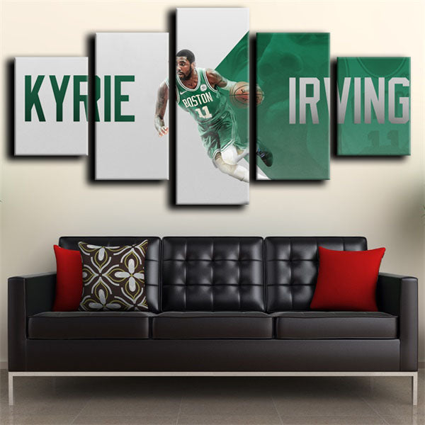 Boston Celtics Guard Uncle Drew Kyrie Irving Green Canvas Wall Art