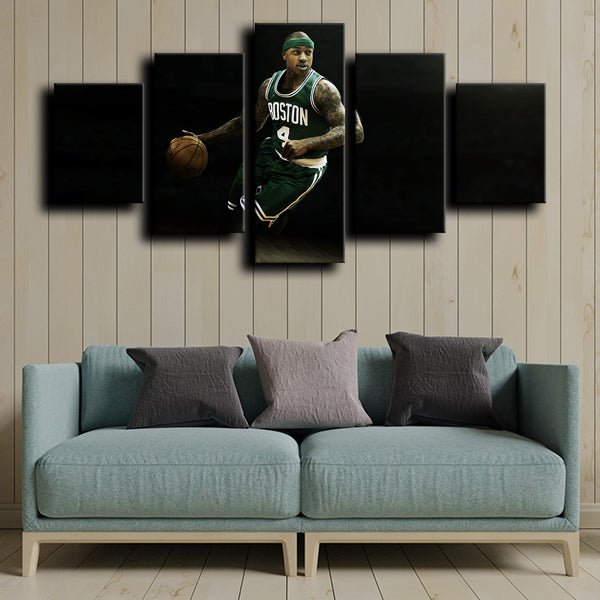 Boston Celtics Mvp Isaiah Thomas Green Canvas Wall Art