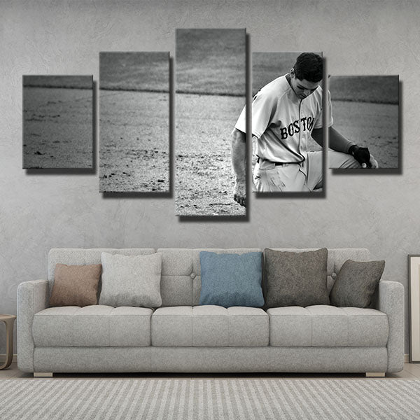 Black And White Photo Boston Red Sox Canvas Wall Art