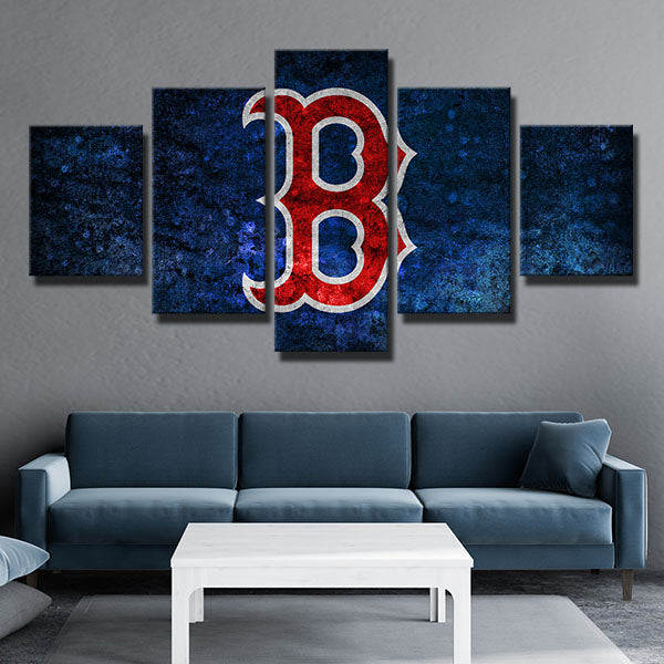 Boston Red Sox B Logo Canvas Wall Art