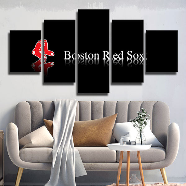 Boston Red Sox Black Logo Canvas Wall Art