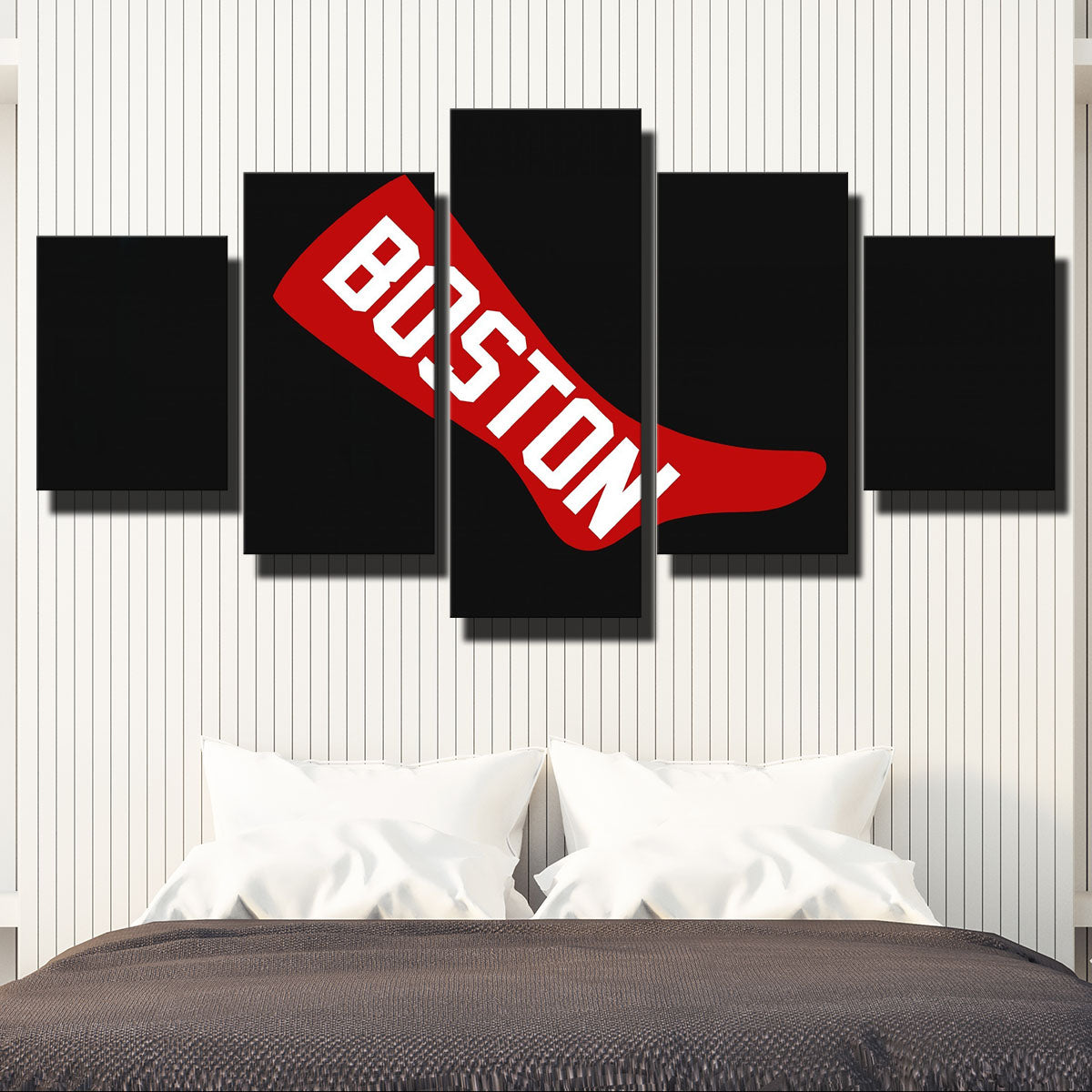 Boston Red Sox Black Red Sock Emblem Canvas Wall Art