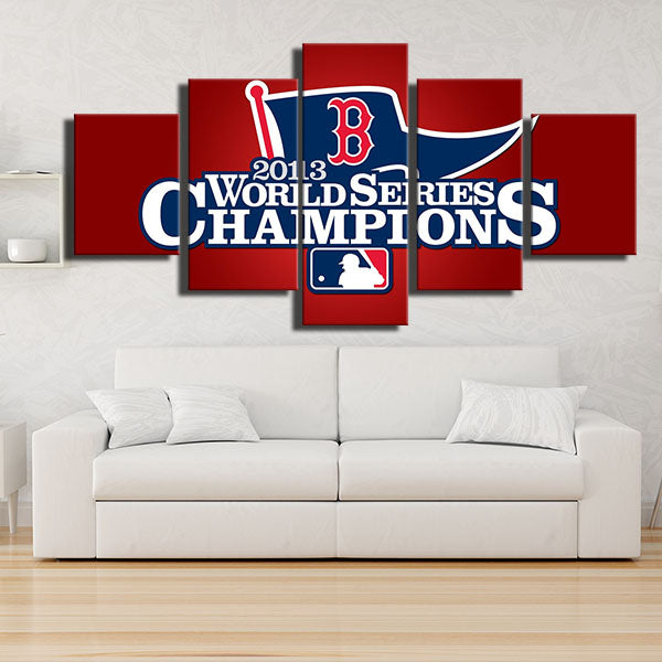 Boston Red Sox Blue Emblem Canvas Wall Art