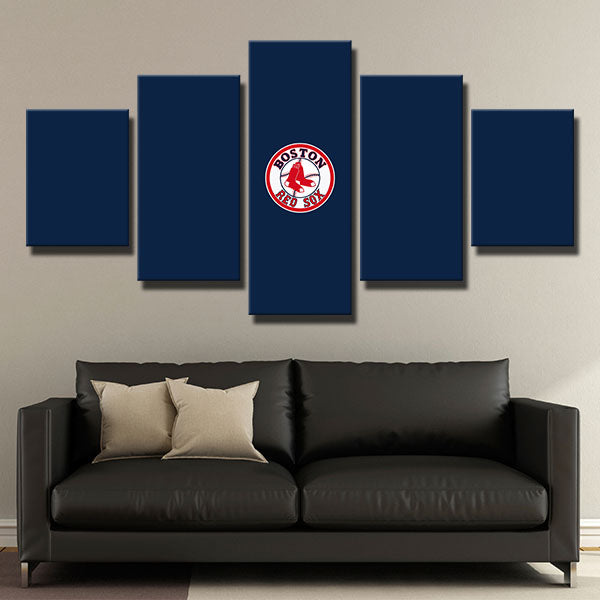 Boston Red Sox Gray-Blue Symbol Canvas Wall Art