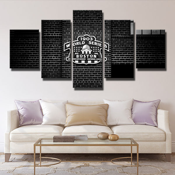 Boston Red Sox Gray Brick Canvas Wall Art