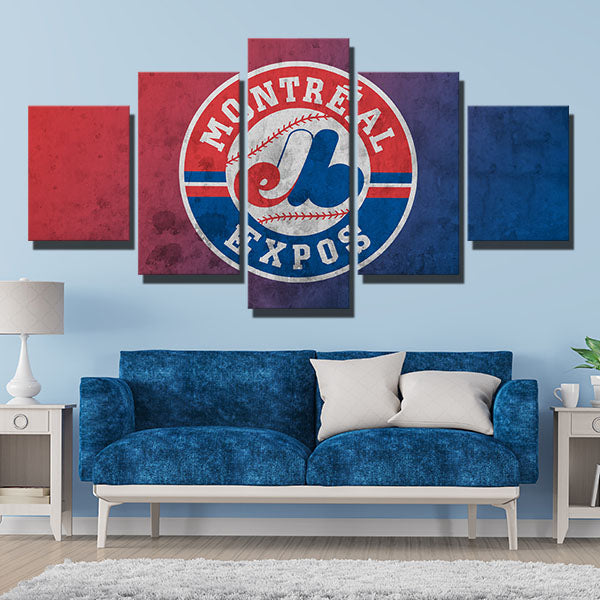 Boston Red Sox Mottled Paint Emblem Canvas Wall Art