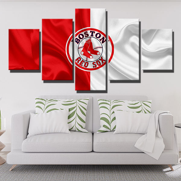 Boston Red Sox Red And White Emblem Canvas Wall Art