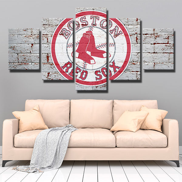 Boston Red Sox Red Bick Canvas Wall Art