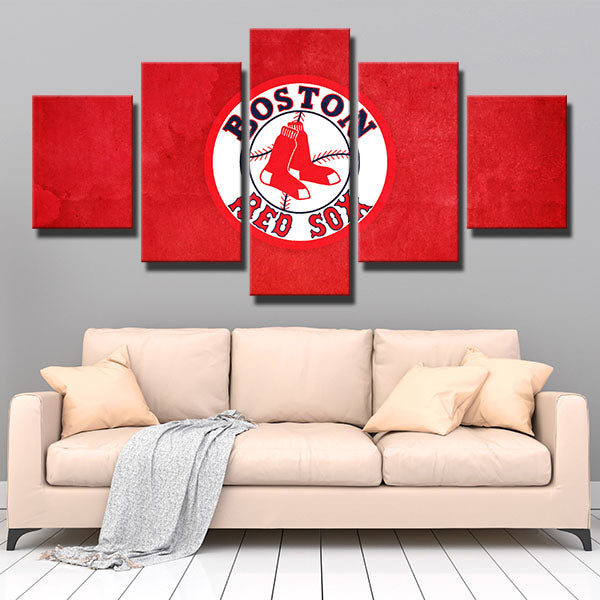 Boston Red Sox Red Emblem Canvas Wall Art