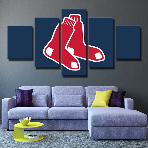 Boston Red Sox Sock Red Canvas Wall Art