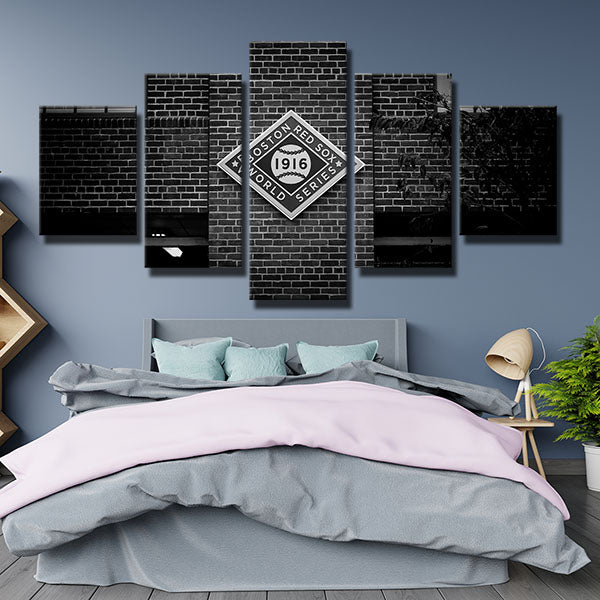 Boston Red Sox Square Box Emblem Canvas Wall Art