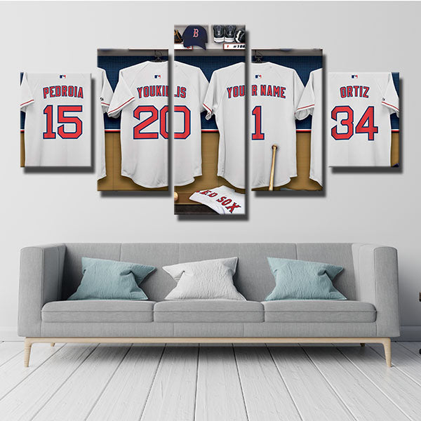 Boston Red Sox Team Uniform Canvas Wall Art