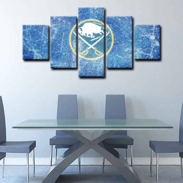 Buffalo Sabres Badge Light Blue Canvas Wall Art