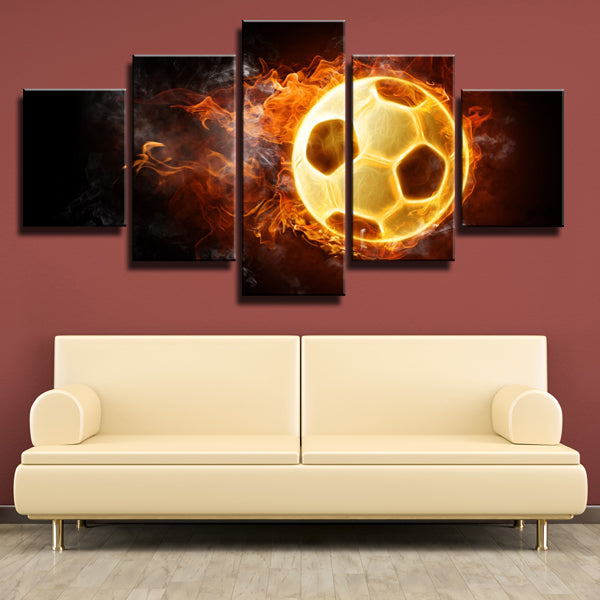 Burning Soccer Ball Canvas Wall Art Burning Soccer Ball Canvas Wall Art