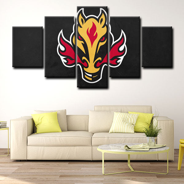 Calgary Flames Badge Canvas Wall Art Calgary Flames Badge Canvas Wall Art