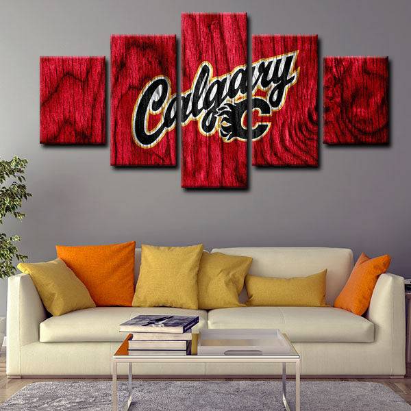 Calgary Flames Badge Canvas Wall Art Calgary Flames Badge Canvas Wall Art