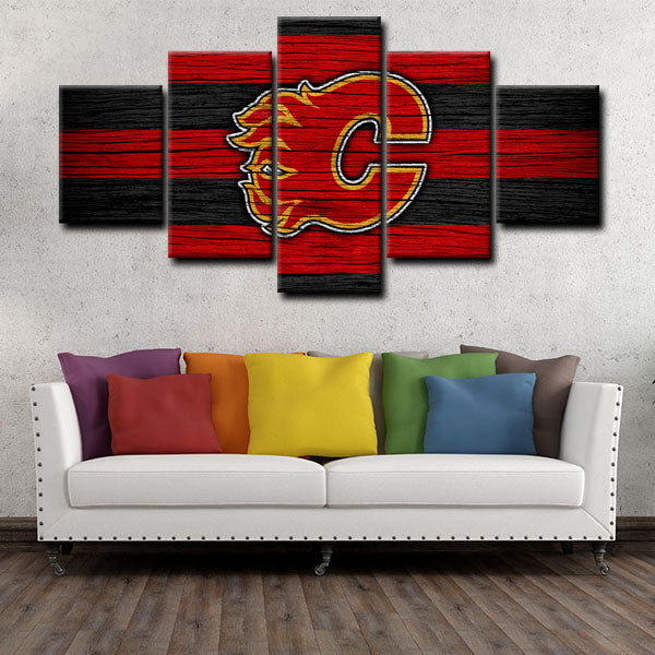 Calgary Flames Emblem Canvas Wall Art