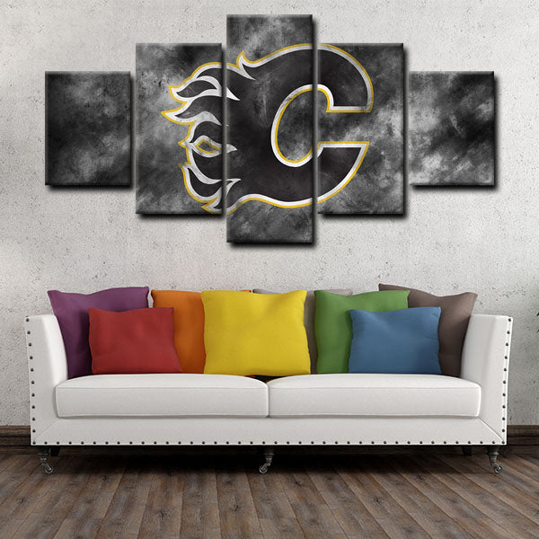 Calgary Flames Emblem Canvas Wall Art Calgary Flames Emblem Canvas Wall Art