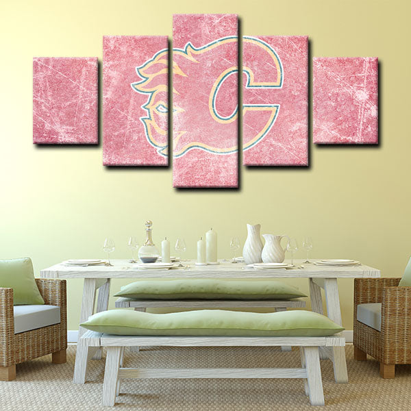 Calgary Flames Logo Canvas Wall Art