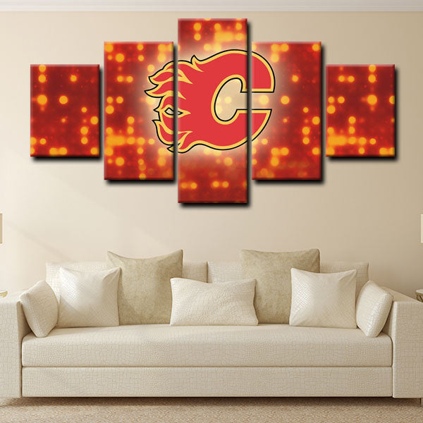 Calgary Flames Logo Canvas Wall Art