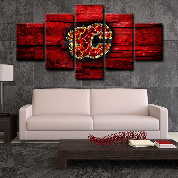 Calgary Flames Logo Canvas Wall Art Calgary Flames Logo Canvas Wall Art