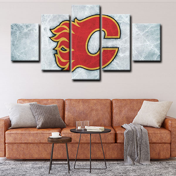 Calgary Flames Symbol Canvas Wall Art