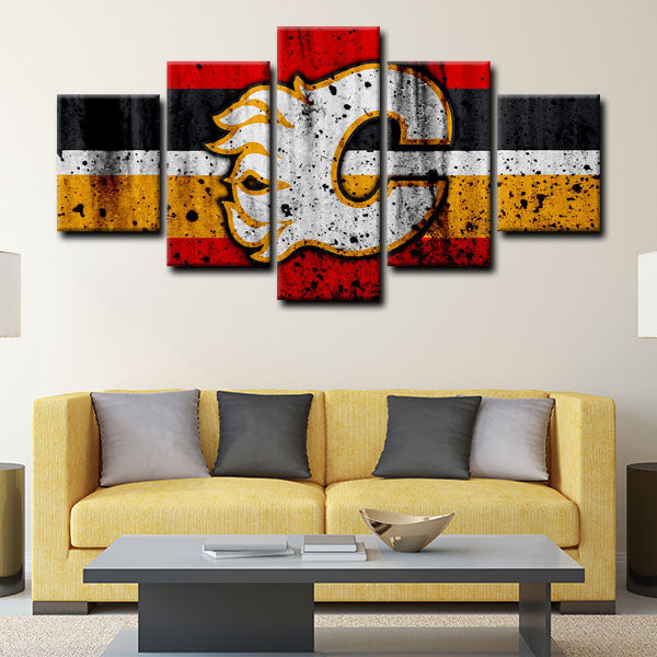Calgary Flames Symbol Canvas Wall Art