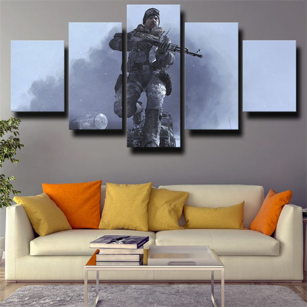 Character Walking Out Of War Canvas Wall Art