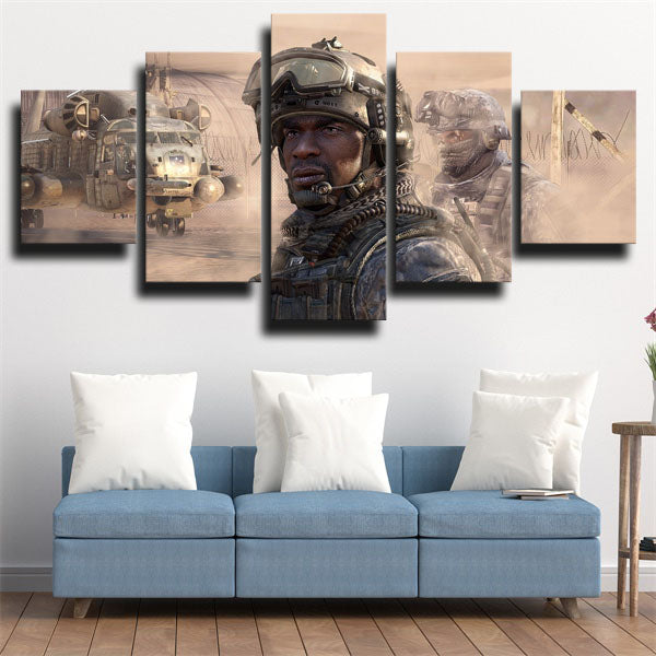 Black Soldier In War Canvas Wall Art