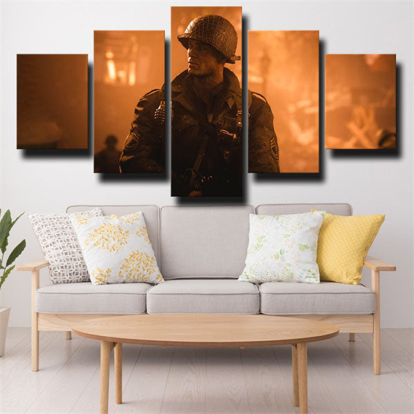Character In Fire War Canvas Wall Art