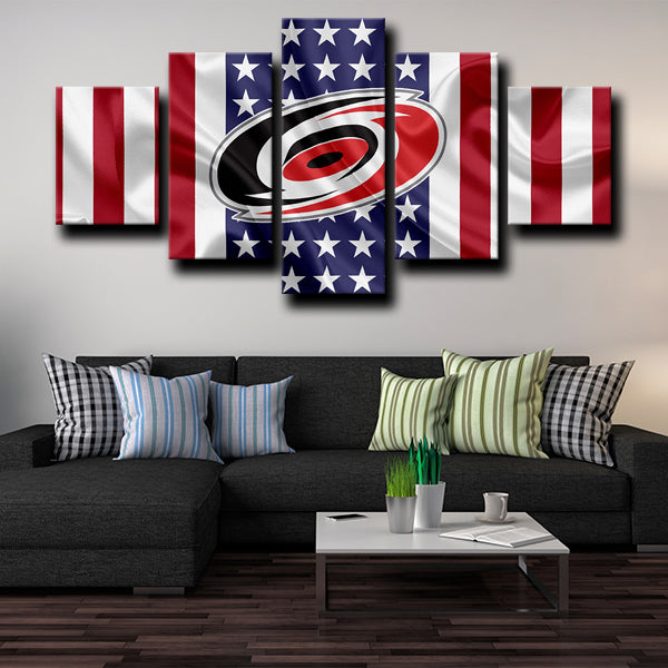 Carolina Hurricanes Logo Crest Canvas Wall Art