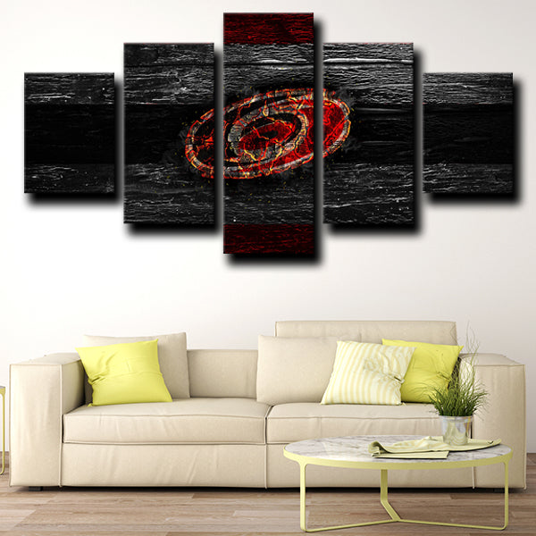 Carolina Hurricanes Logo Dark Canvas Wall Art