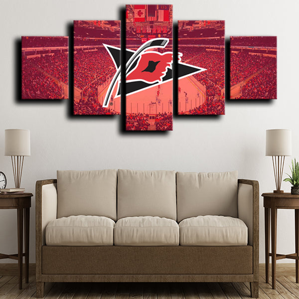 Carolina Hurricanes Logo Red Canvas Wall Art