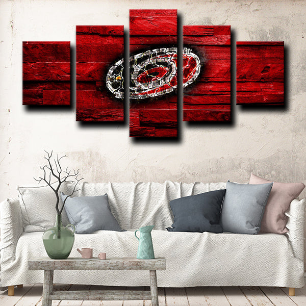 Carolina Hurricanes Logo Red Canvas Wall Art