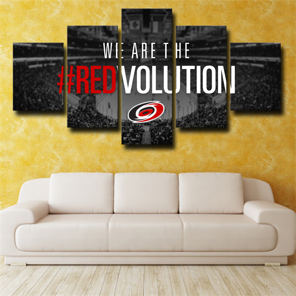 Carolina Hurricanes Red Volution Emblem Canvas Wall Art
