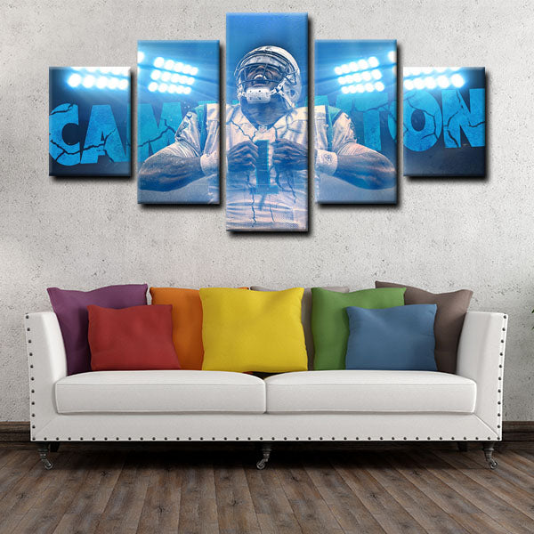 Carolina Panthers Quarterback Superman Cam Newton Canvas Wall Art