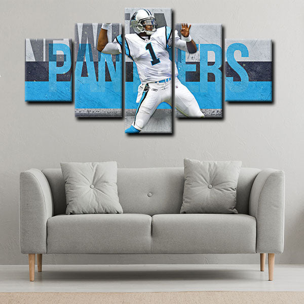 Carolina Panthers Quarterback Superman Cam Newton Canvas Wall Art