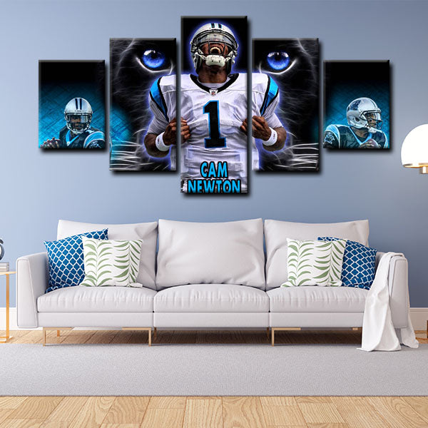Carolina Panthers Quarterback Superman Cam Newton Canvas Wall Art