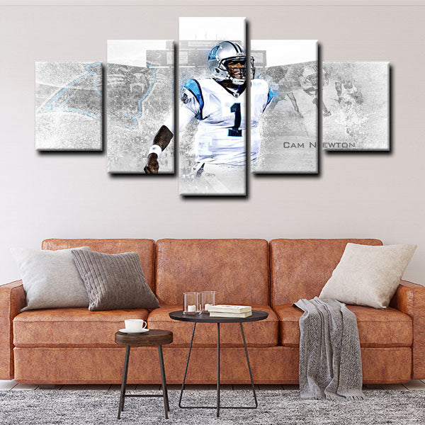 Carolina Panthers Quarterback Superman Cam Newton Canvas Wall Art
