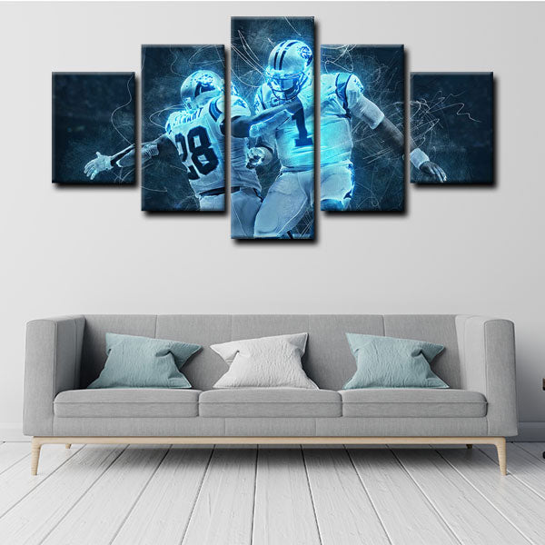Carolina Panthers Quarterback Superman Cam Newton Canvas Wall Art