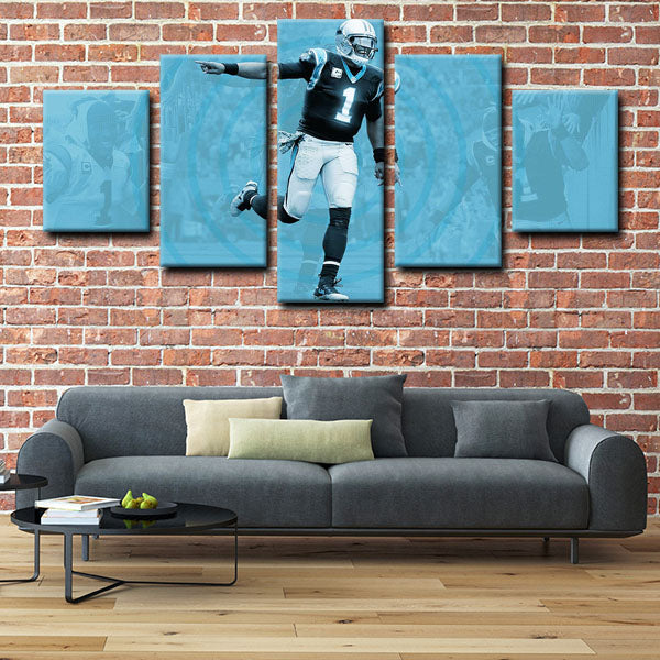 Carolina Panthers Quarterback Superman Cam Newton Canvas Wall Art