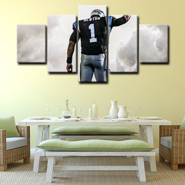 Carolina Panthers Quarterback Superman Cam Newton Canvas Wall Art